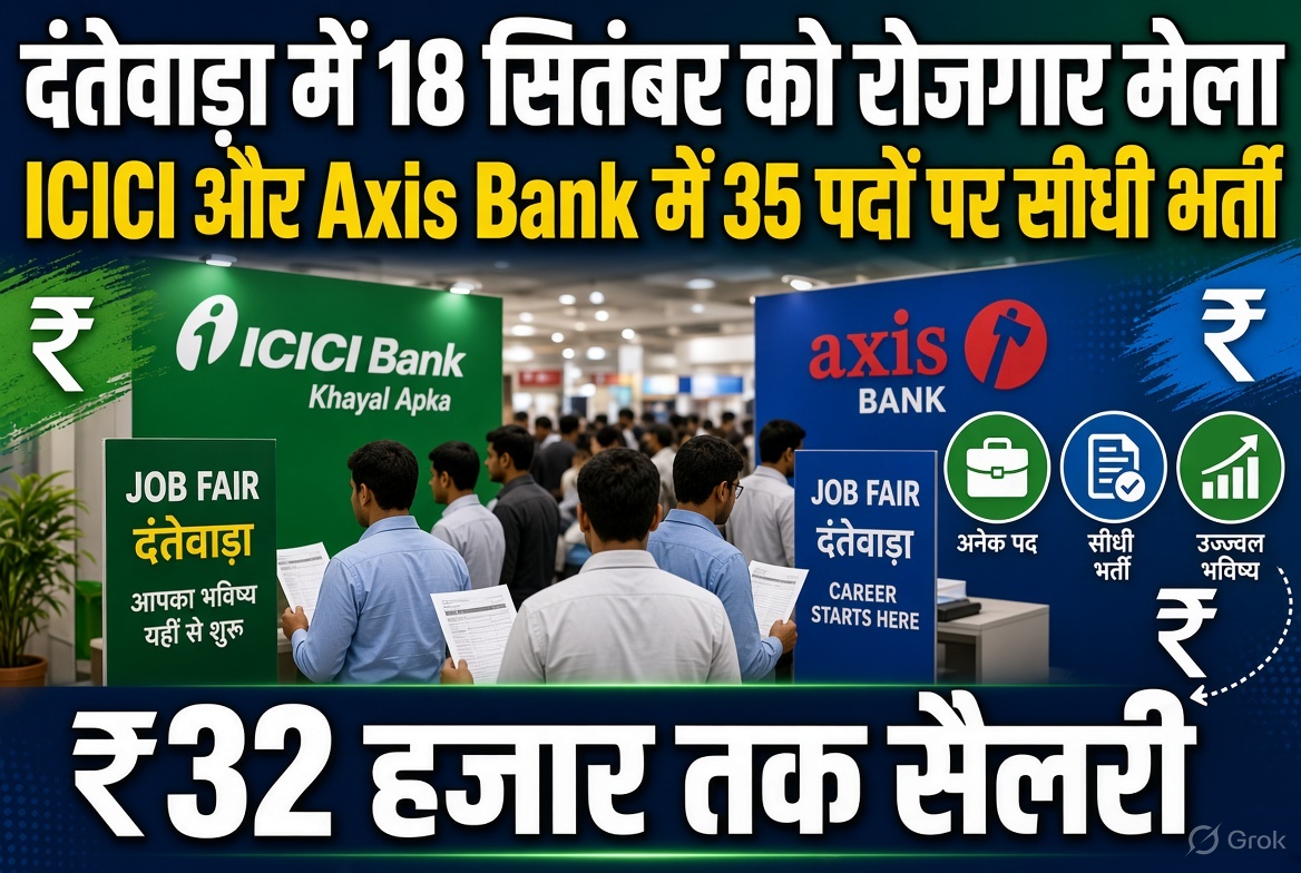 today-dantewada-news-rojgar-mela-18-september-2026-icici-axis-bank