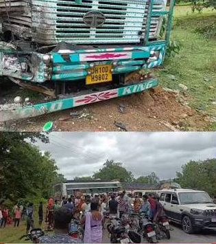 रायगढ़ बस ट्रक हादसा